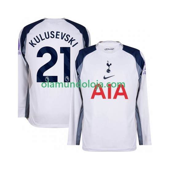Camisola Tottenham Hotspur Kulusevski 21 Homem Equipamento Primeiro 2025-2026 Manga Comprida